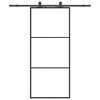 vidaXL Puerta corredera con set herrajes negro 90x205 cm vidrio ESG