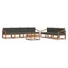 vidaXL Conjunto de sof&aacute;s de exterior 8 uds. Natural y Antracita