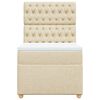 vidaXL Cama box spring con colch&oacute;n tela color crema 80x200 cm