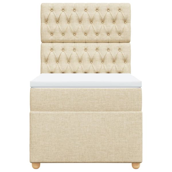 vidaXL Cama box spring con colch&oacute;n tela color crema 80x200 cm