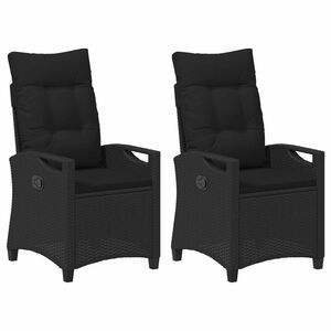 vidaXL Silla de Jard&iacute;n 2 uds. Negro Acero y Poli&eacute;ster