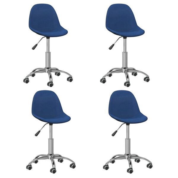 vidaXL Sillas de comedor giratorias 4 unidades tela azul