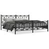 vidaXL Estructura cama sin colch&oacute;n con estribo metal negro 193x203 cm
