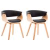 vidaXL Sillas de comedor 2 uds madera curvada y cuero sint&eacute;tico negro