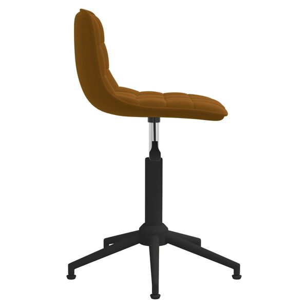 vidaXL Silla de comedor giratoria de terciopelo marr&oacute;n
