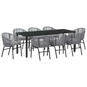 vidaXL Conjunto de Comedor de Jard&iacute;n 9 uds. Antracita
