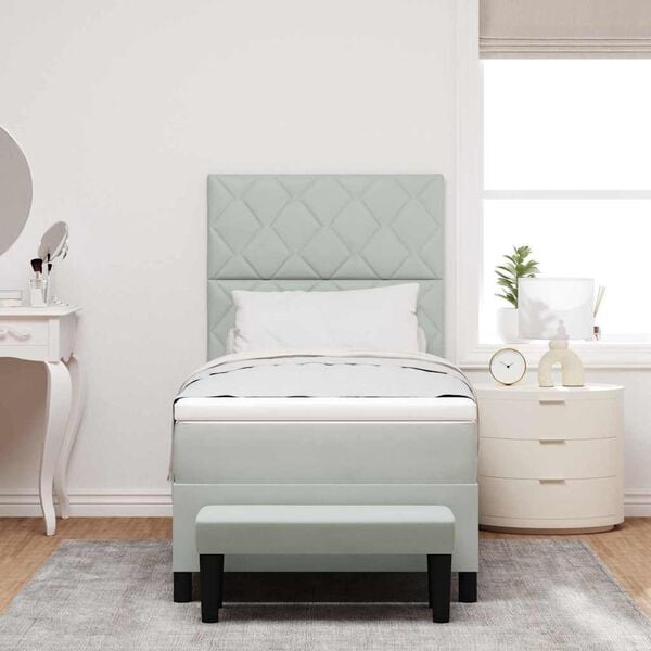 vidaXL Cama tipo Box Spring Gris claro 90 x 190 cm Terciopelo