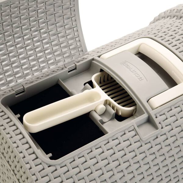 Curver Caja de arena para gatos con cubierta gris 51x38,5x39,5 cm