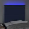 vidaXL Cabecero con luces LED tela azul 100x5x118/128 cm