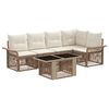 vidaXL Conjunto de sof&aacute;s de jard&iacute;n 6 uds. Beige y blanco crema