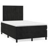 vidaXL Cama box spring con colch&oacute;n y LED terciopelo negro 120x190 cm