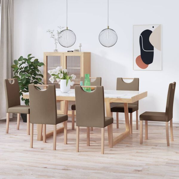 vidaXL Sillas de comedor 6 unidades tela gris taupe