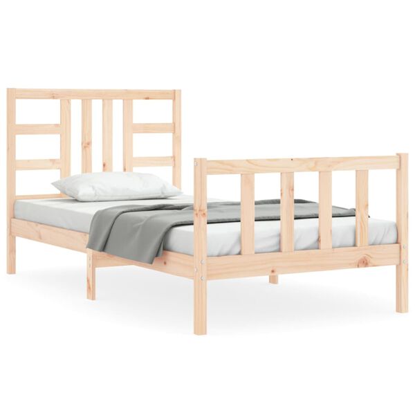 vidaXL Estructura de cama sin colch&oacute;n madera maciza de pino 100x200 cm