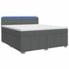vidaXL Cama box spring con colch&oacute;n Gris oscuro 140 x 200 cm Tela