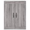 vidaXL Aparador alto madera contrachapada gris sonoma 69,5x34x180 cm