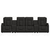 vidaXL Sillón de masaje reclinable 4 plazas con portavasos tela negro