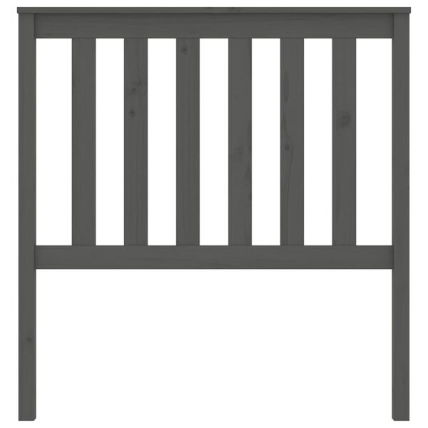 vidaXL Cabecero de cama madera maciza de pino gris 96x6x101 cm