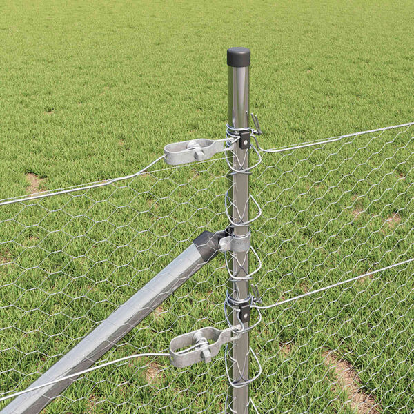 vidaXL Poste de Valla Plateado 50 x 1 m (malla de 25 mm) Acero