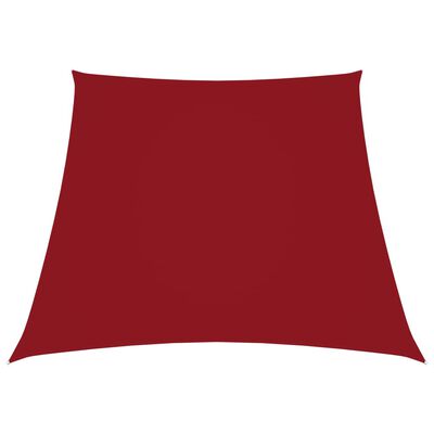 vidaXL Toldo de vela trapezoidal de tela oxford rojo 2/4x3 m