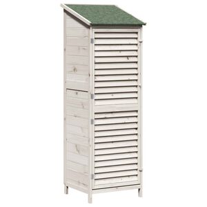 vidaXL Cobertizo de Jard&iacute;n con techo Blanco 59 x 56 x 176 cm