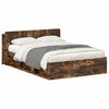 vidaXL Estructura de cama con almacenamiento Roble Ahumado