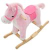 vidaXL Caballito balanc&iacute;n de peluche rosa 65x32x58 cm