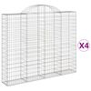 vidaXL Cestas gaviones 4 uds forma de arco hierro 200x30x160/180 cm