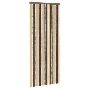 vidaXL Cortina de Insectos de Chenilla Marr&oacute;n oscuro y Beige
