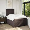 vidaXL Cama box spring con colch&oacute;n tela marr&oacute;n oscuro 120x190 cm