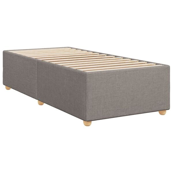 vidaXL Estructura de cama sin colch&oacute;n tela taupe 90x200 cm