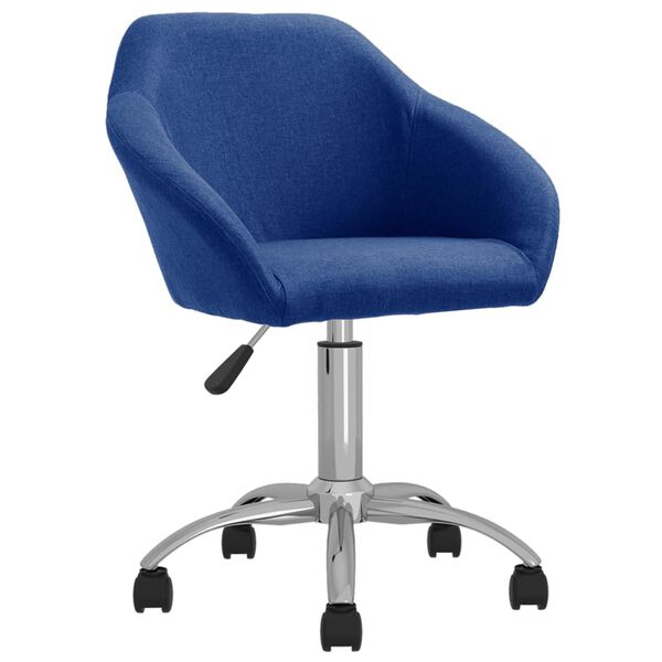 vidaXL Sillas de comedor giratorias 4 unidades tela azul