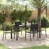 vidaXL Conjunto de Comedor de Jard&iacute;n 5 pcs Negro rat&aacute;n sint&eacute;tico