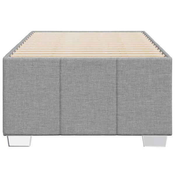 vidaXL Estructura de cama sin colch&oacute;n tela gris claro 90x200 cm