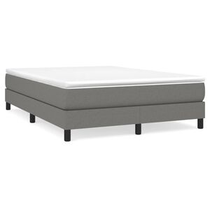 vidaXL Estructura de cama con somier tela gris oscuro 140x200 cm