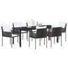 vidaXL Conjunto de Comedor de Jard&iacute;n 7 pcs Marr&oacute;n y Negro