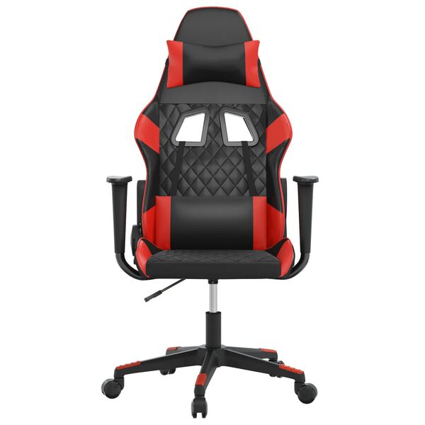 vidaXL Silla gaming cuero sint&eacute;tico negro y rojo