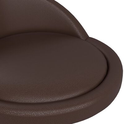 vidaXL Silla de comedor giratoria cuero sintético marrón
