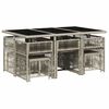 vidaXL Set de comedor de jard&iacute;n 11 pzas y cojines rat&aacute;n sint&eacute;tico gris
