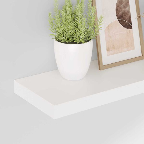 vidaXL Estante flotante de pared 2 uds MDF blanco brillo 50x23x3,8 cm