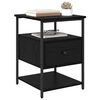 vidaXL Armario de Noche con caj&oacute;n Roble Negro 40 x 42 x 56 cm