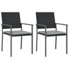 vidaXL Sillas jard&iacute;n cojines 2 uds rat&aacute;n sint&eacute;tico negro 54x62,5x89 cm