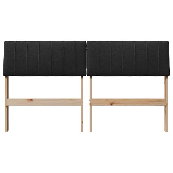 vidaXL Cabecero tapizado Negro 140 cm Madera de pino macizo