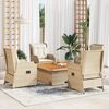 vidaXL Set muebles de jard&iacute;n 5 pzas con cojines rat&aacute;n sint&eacute;tico beige
