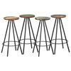 vidaXL Taburetes de cocina 4 unidades madera maciza reciclada