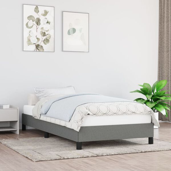 vidaXL Estructura de cama sin colchón tela gris oscuro 80x200 cm