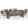 vidaXL Conjunto de Comedor de Jard&iacute;n 9 pcs Gris rat&aacute;n sint&eacute;tico