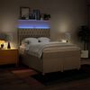 vidaXL Cama box spring con colch&oacute;n tela color crema 140x200 cm