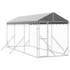 vidaXL Perrera de exterior con toldo acero galvanizado plata 2x6x2,5 m