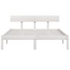 vidaXL Estructura de cama sin colch&oacute;n madera maciza blanco 140x190 cm