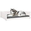 vidaXL Cama para perros madera maciza de pino blanco 105,5x75,5x28 cm